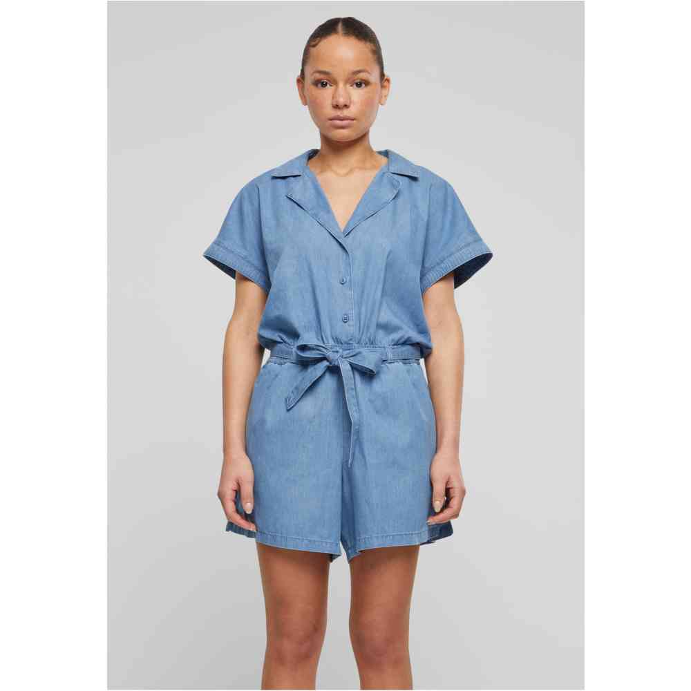 Urban Classics - Light Denim Resort Combishort - Bleu